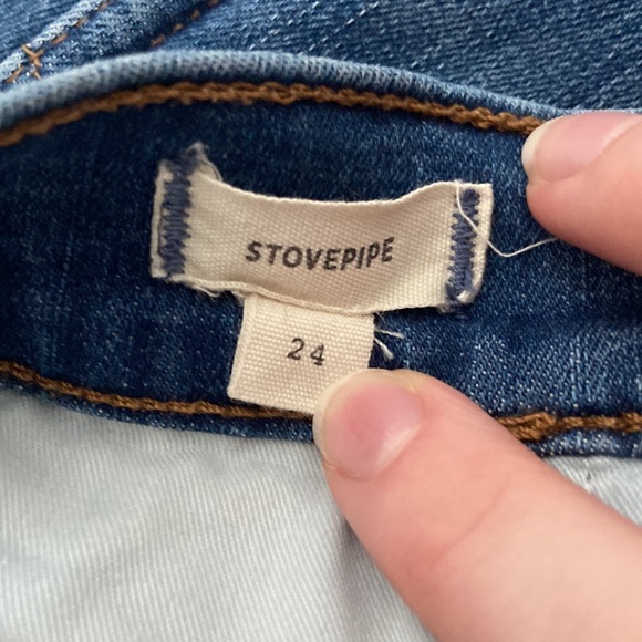 Stovepipe madewell denim jeans size 24 very slightly cropped - Picture 5 of 6